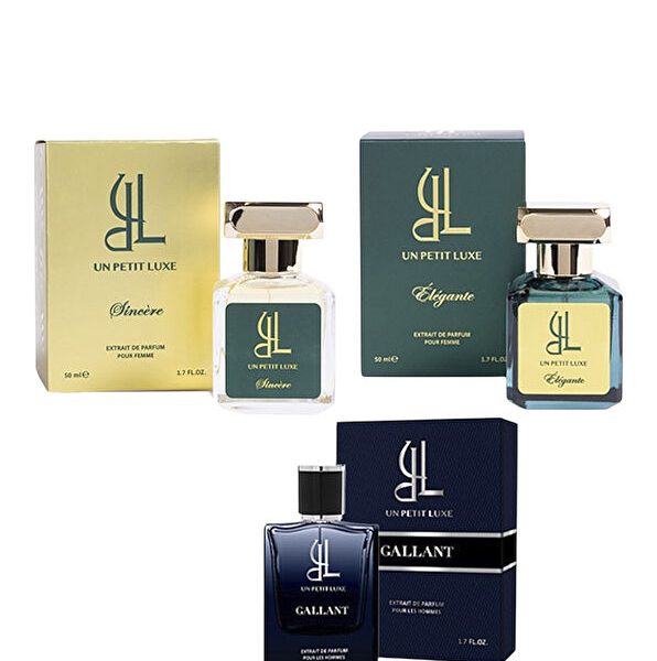 Un Petit Luxe Sincere & Gallant & Elegante Exclusive EDP 50 ml Kadın & Erkek 3'lü Parfüm Seti